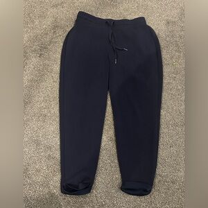 Spanx Navy Blue Jogger pants with cuffs at the bottom size L